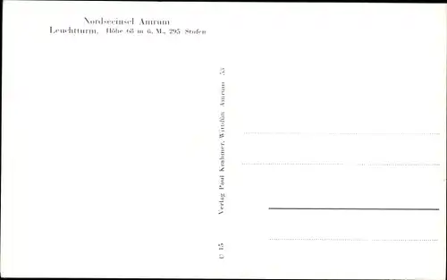 Ak Insel Amrum in Nordfriesland, Leuchtturm
