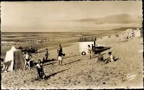 Ak Le Home sur Mer Calvados, Vue d'ensemble sur la Plage