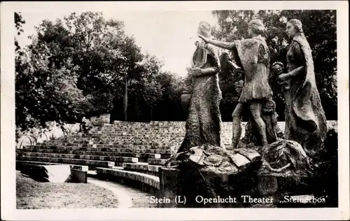 Ak Stein Limburg Niederlande, Openlucht Theater Steinerbos, Plastik