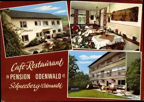 Ak Schneeberg im Odenwald Unterfranken, Pension Odenwald, Amorbacher Str. 4