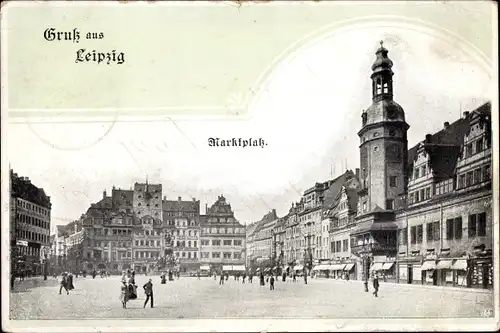 Ak Leipzig in Sachsen, Marktplatz