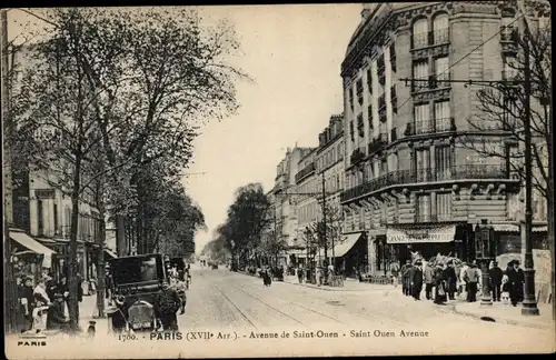 Ak Paris XVII, Avenue de Saint Ouen