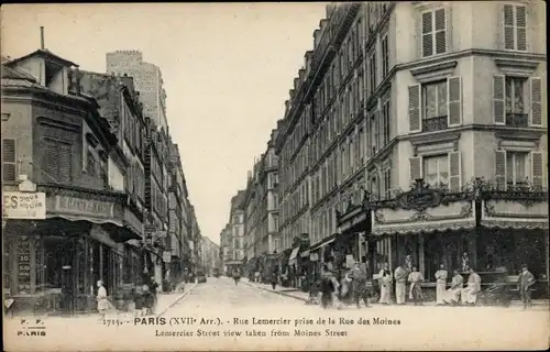 Ak Paris XVII, Rue Lemercier, Rue des Moines