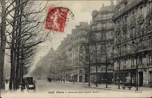 Ak Paris XVII, Avenue Niel
