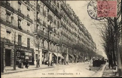 Ak Paris XX, Avenue Gambetta