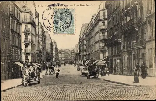 Ak Paris XVII, Rue Brochant, Pferdefuhrwerk