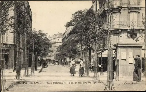 Ak Paris XVII., Rue Boursault, Boulevard des Batignolles