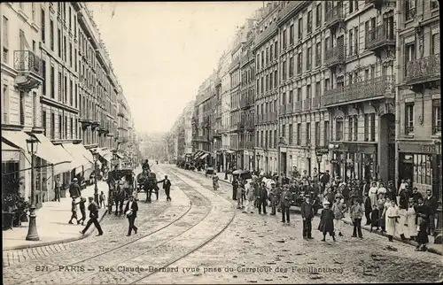 Ak Paris Panthéon, Rue Claude Bernard, vue du Carrefour