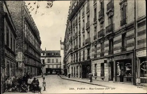 Ak Paris XV, Rue Gramme, Geschäfte, Kinder