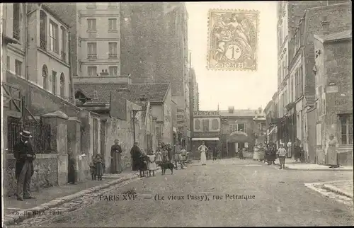 Ak Paris XVI, le vieux Passy, Rue Petrarque