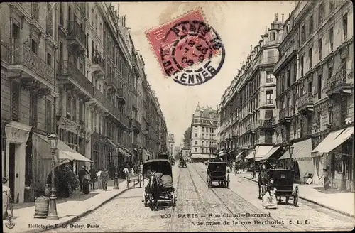 Ak Paris V, Rue Claude Bernard, vue prise de la Rue Berthollet