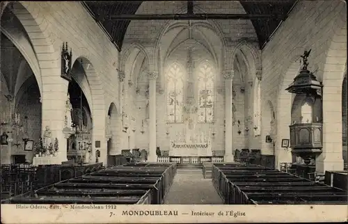 Ak Mondoubleau Loir et Cher, Interieur de l'eglise