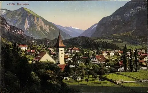 Ak Meiringen Kanton Bern Schweiz, Blick auf den Ort