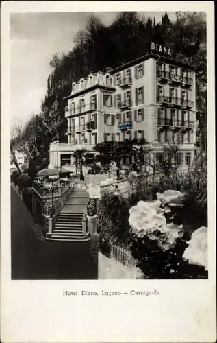 Ak Castagnola Cassarate Lugano Kt Tessin, Hotel Diana