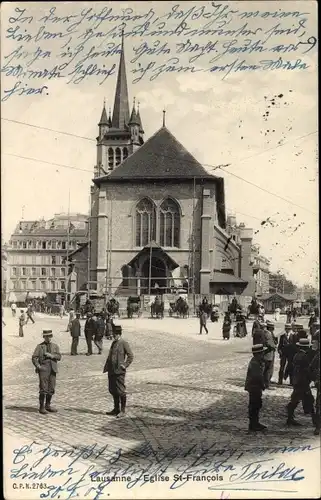 Ak Lausanne Kanton Waadt, Eglise St Francois