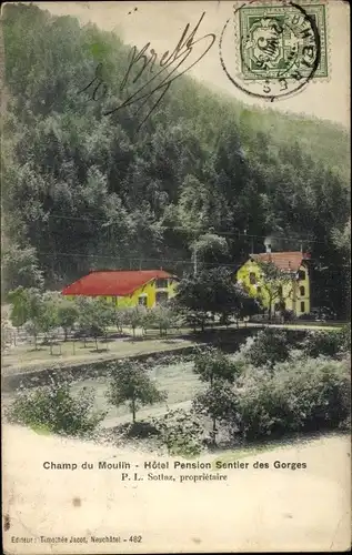 Ak Champ du Moulin Kanton Jura, Hotel Pension Sentier des Gorges