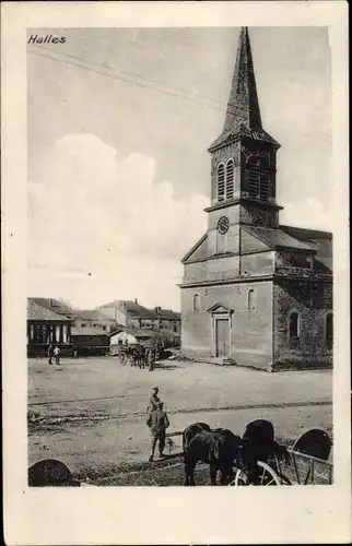 Ak Halles Meuse, Ortsansicht, Kirche