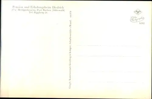 Ak Hettigenbeuern Buchen im Odenwald, Pension und Erholungsheim Diedrich