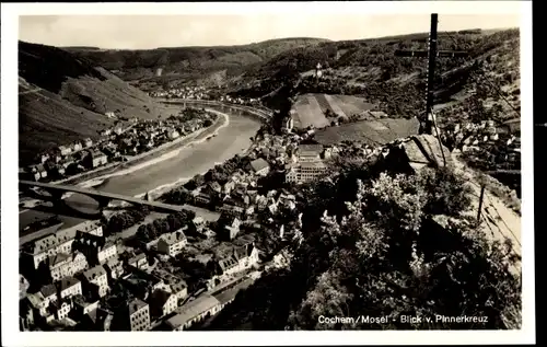 Ak Cochem Mosel, Blick v. d. Bergstation der Sesselbahn