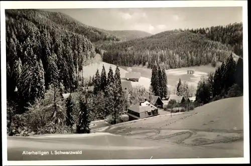 Ak Oppenau im Schwarzwald, Winterbild, Wald, Häuser