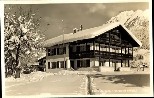 Ak Oberstdorf im Oberallgäu, Haus Germina im Winter, Prinzenstraße