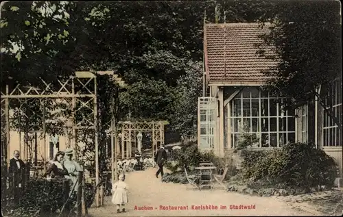 Ak Aachen in Nordrhein Westfalen, Aachener Stadtwald, Restaurant Karlshöhe, Gastwirtschaft