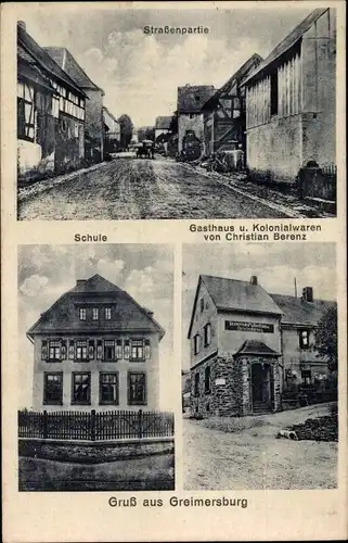 Ak Greimersburg in der Eifel, Schule, Gasthaus, Kolonialwarengeschäft, Straßenpartie