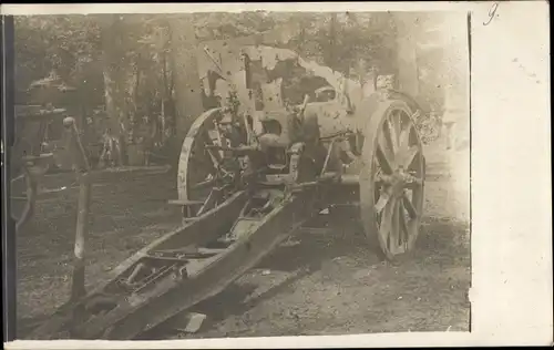 Foto Ak Artillerie, Kanonenwagen, Geschütz