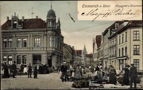 Ak Emmerich am Niederrhein, Altenmarkt und Steinstraße