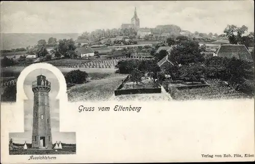 Ak Eltenberg Elten Emmerich am Niederrhein, Aussichtsturm, Blick auf den Ort