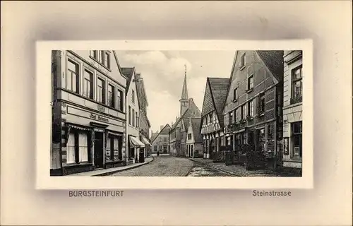 Passepartout Ak Burgsteinfurt Steinfurt im Münsterland, Steinstraße, Geschäfte