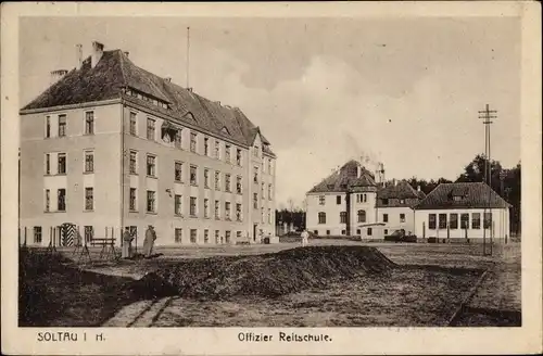 Ak Soltau Lüneburger Heide Niedersachsen, Offizier Reitschule