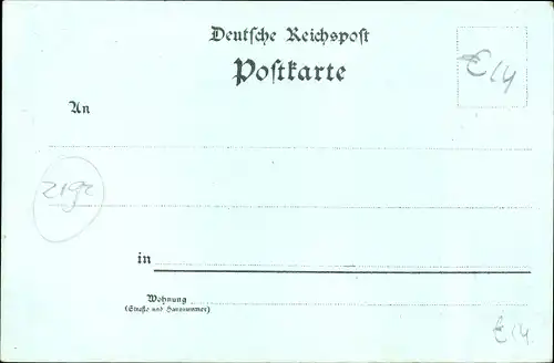 Mondschein Litho Nordseeinsel Helgoland, Trachten, Totalansicht, Hafen, Treppe, Aufzug