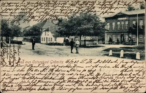 Ak Ostseebad Grömitz in Holstein, Straßenpartie im Ort