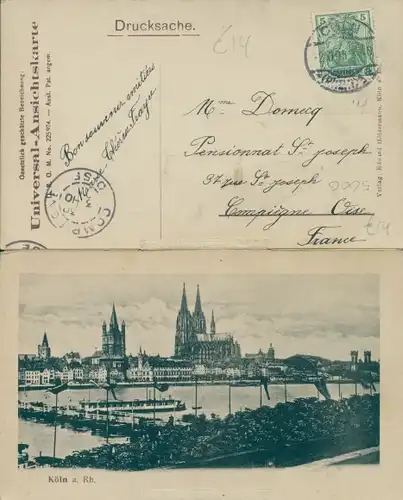 Klapp Ak Köln am Rhein, Gereonskirche, Rheinbrücke, Dom, Deutscher Ring, Kaiser Friedrich Denkmal