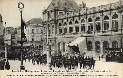 Ak Bruxelles Brüssel, Kaiser Wilhelm II., Viktoria Luise zu Besuch 25 Okt 1910