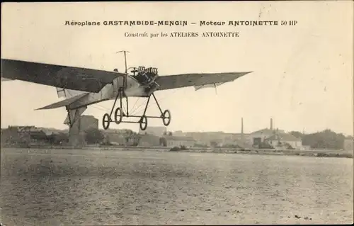 Ak Aeroplane Gastambide Mengin, Moteur Antoinette, Flugpionier