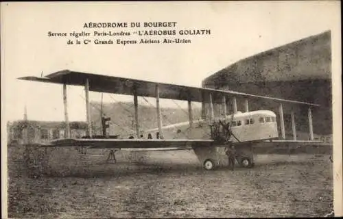 Ak Le Bourget Seine Saint Denis, Aerodrome, Service regulier Paris Londres, l'Aerobus Goliath