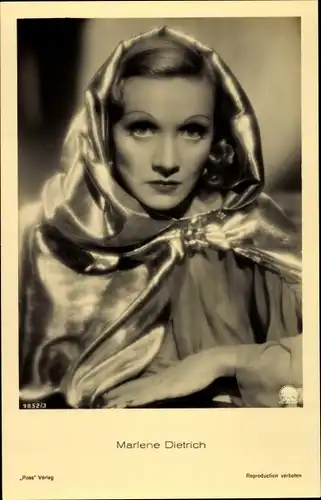 Ak Schauspielerin Marlene Dietrich, Portrait, Ross Verlag 9852/3