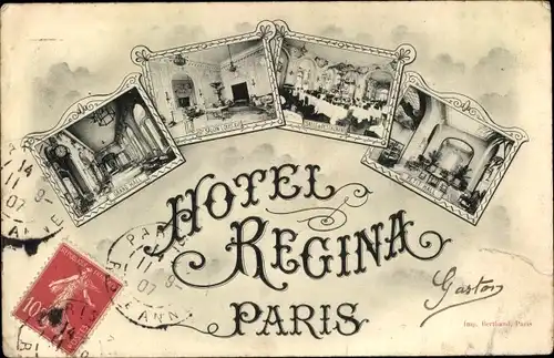 Ak Paris, Hotel Regina, Innenansicht