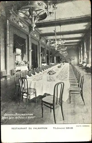 Ak Paris, Restaurant du Palmarium, Jardin d'Acclimatation, Grand Salon