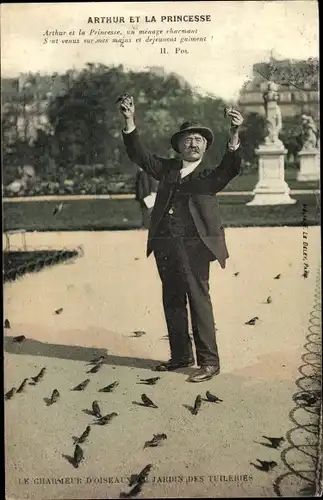 Ak Paris, Le Charmeur d'Oiseaux, Arthur et la Princesse