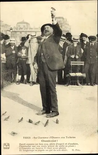 Ak Paris, Le Charmeur d'Oiseaux aux Tuileries