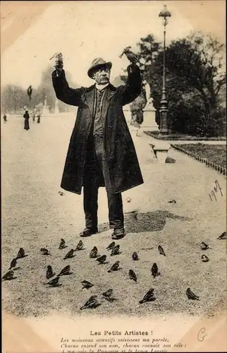 Ak Paris, Le Charmeur d'Oiseaux, Les Petits Artistes