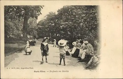 Ak Paris I., Paris Vecu, Enfants au Jardin