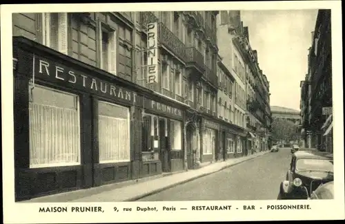 Ak Paris I., Maison Prunier, Restaurant, Rue Duphot