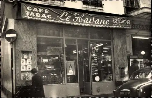 Ak Paris I., Cafe Tabac Le Havane, Rue Montorgueil, Schaufenster, La Slavia