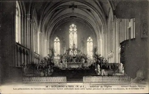 Ak Saint Florent le Vieil Maine et Loire, Interieur de l'Eglise