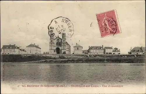 Ak Saint Clément sur Loire Maine et Loire, Vue d'ensemble