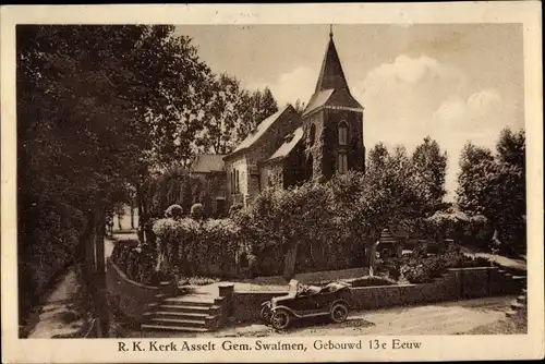 Ak Asselt Swalmen Roermond Limburg Niederlande, R. K. Kerk, Auto